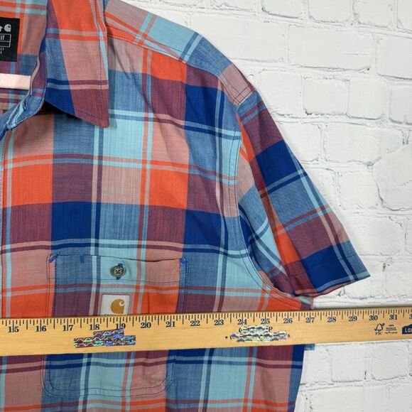 Carhartt Shirt Men Size XL Plaid Rudge Flex Short Sleeve Relaxed Fit Lightweight - Picture 6 of 10